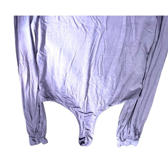 Halara V Neck Long Sleeve Button Work Bodysuit Sz Large Womens Pink - Picture 8 of 9